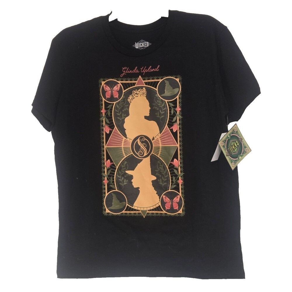 Wicked Glinda Upland Black Graphic T-shirt Women's Size M New